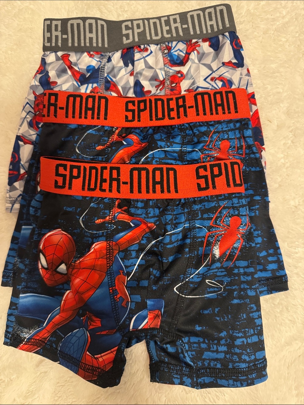 Marvel Spider-Man Boys' Blue & Red Pajama Boxer Shorts small/4